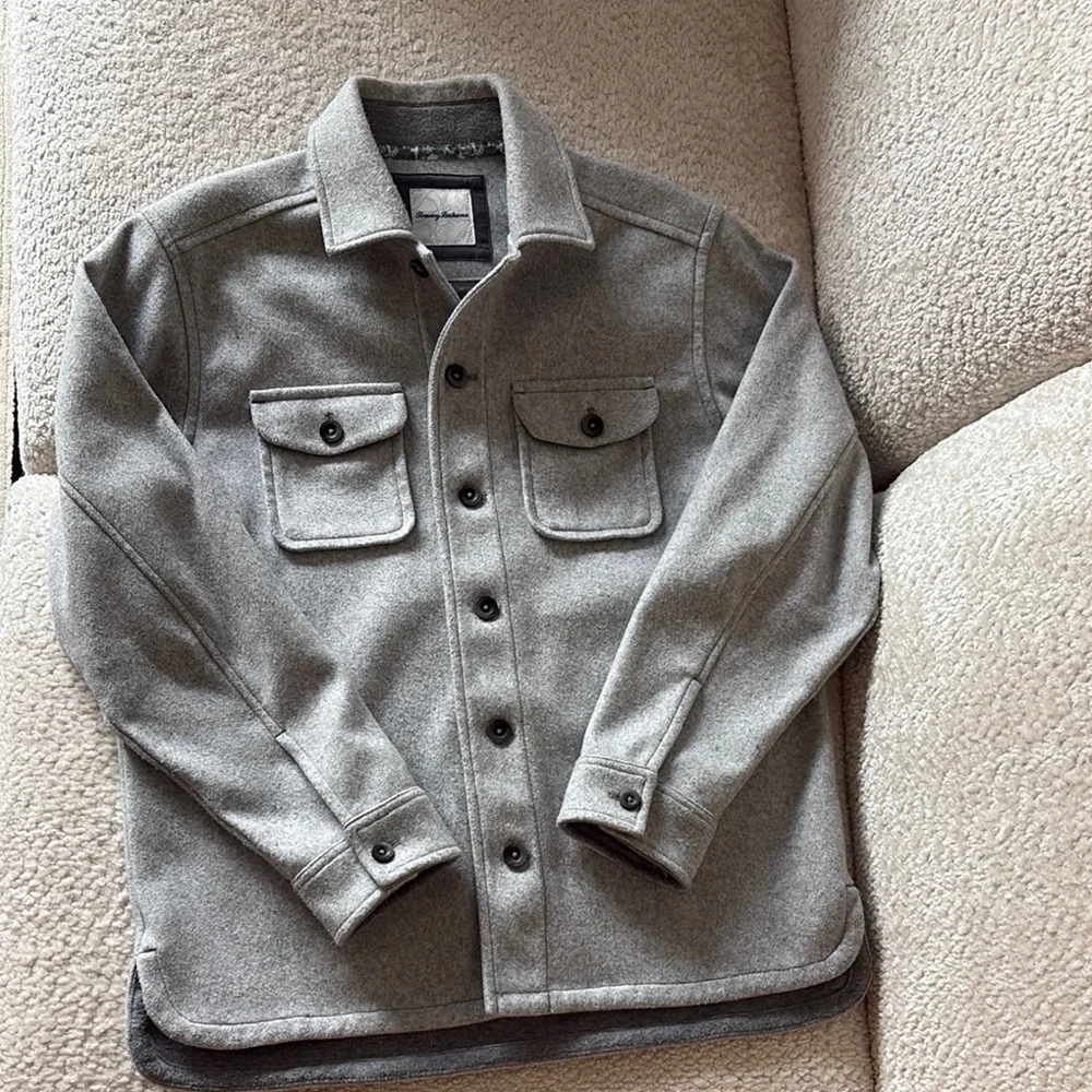 Tommy Bahama Gray Lightweight Shirt Jacket
